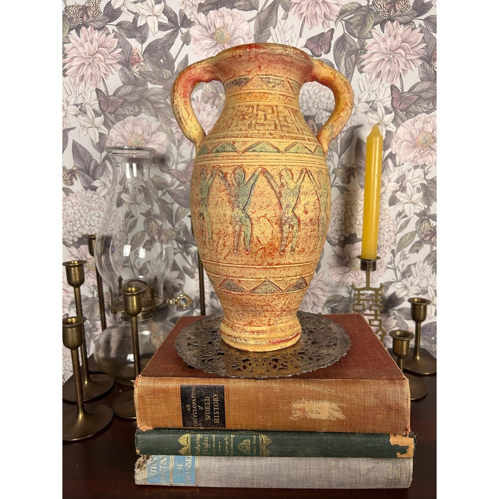 Terracotta-Style Vase with Dancing Figures | Ancient Greek Pottery Reproduction